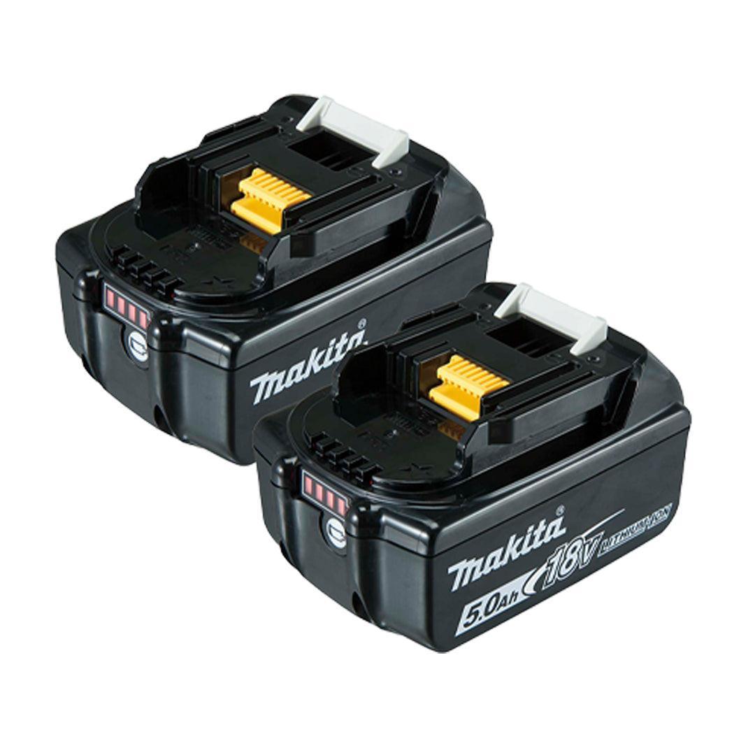 Makita DUB185 18V LXT Cordless Blower – Comes with Dust Collection Bag & Two 5.0Ah Battery Packs.